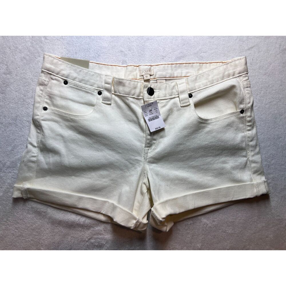NWT J.Crew Factory Women's Denim Shorts City Fit White Size 12